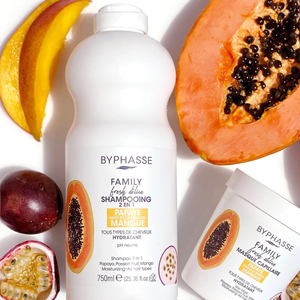 Kép 2/2 - byphasse-family-fresh-delice-sampon-es-balzsam-minden-hajtipusra-papaya-maracuja-mango-750ml-1