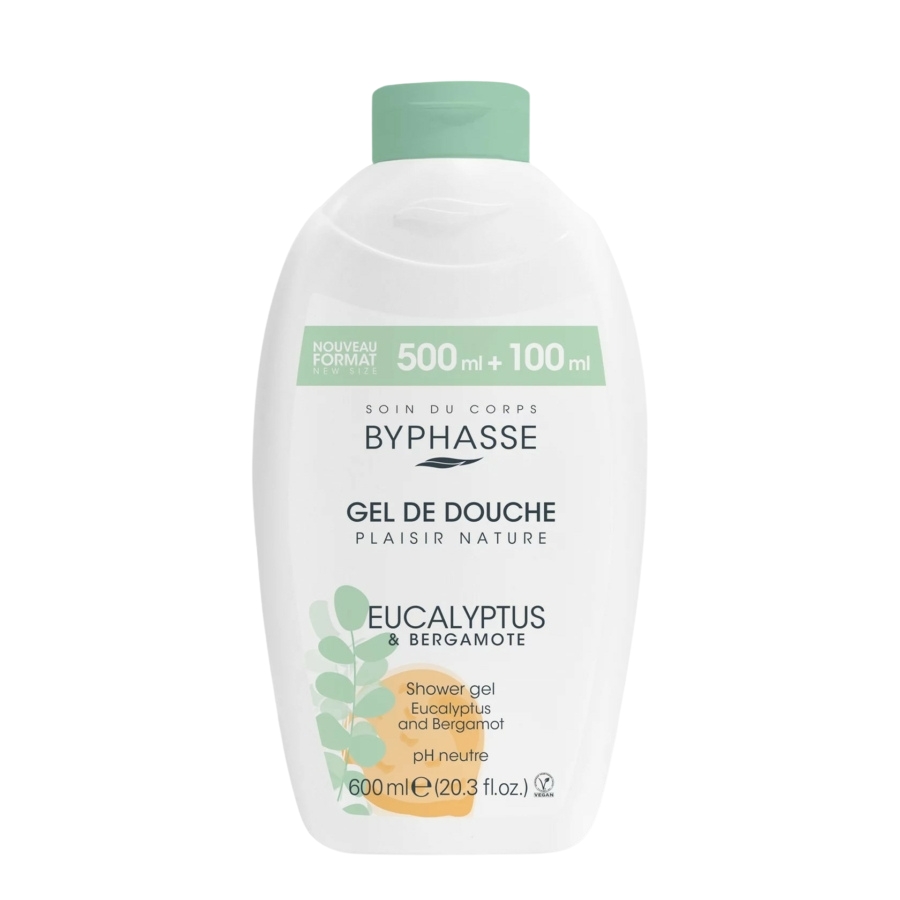 Byphasse Plaisir tusfürdő gél eukaliptusszal és bergamottal (600ml)